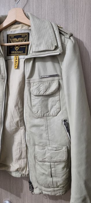 Geaca Superdry piele  dama, stil biker