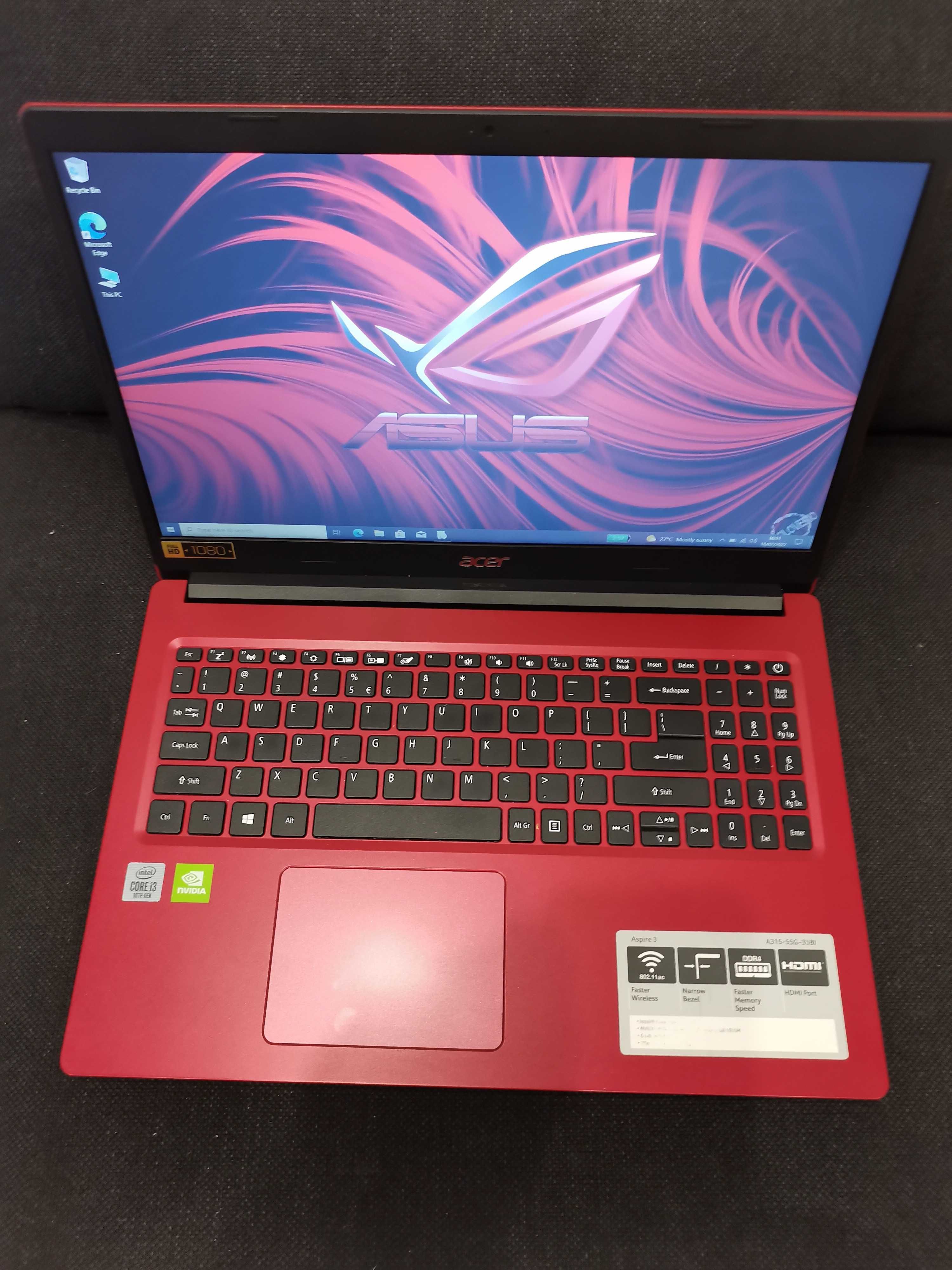 Acer i3-10110u 2.59ghz,gen.10,ram 8gb,ssd 256gb,Nvidia mx 230,2gb,FHD