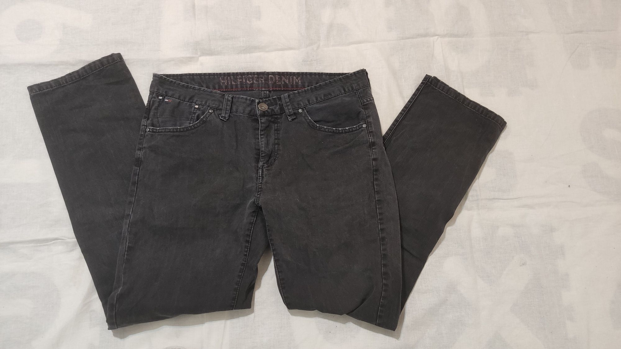Blugi jeans Tommy Hilfiger denim din St Tommy black prespălați pantalo