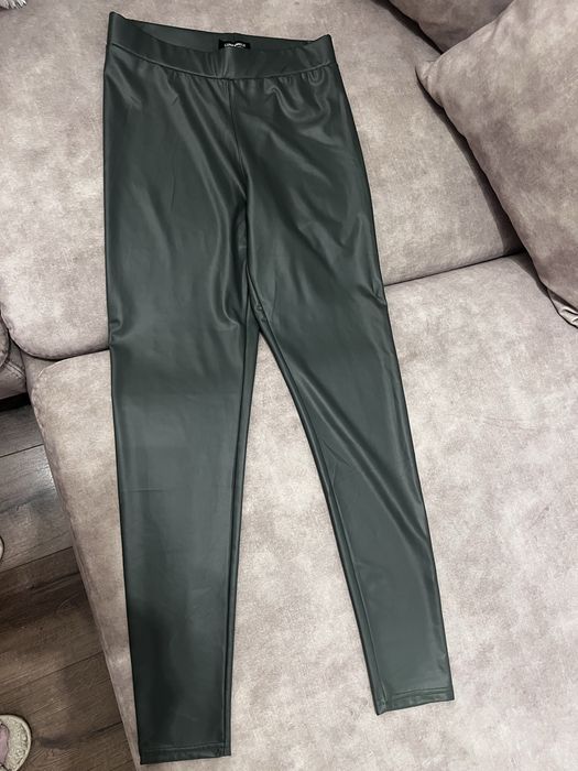 Дамски кожен клин, в зелен цвят