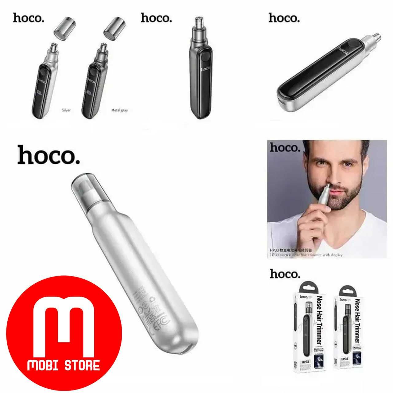 Триммер для носа и ушей Hoco HP33 400mAh с дисплеем металлик.