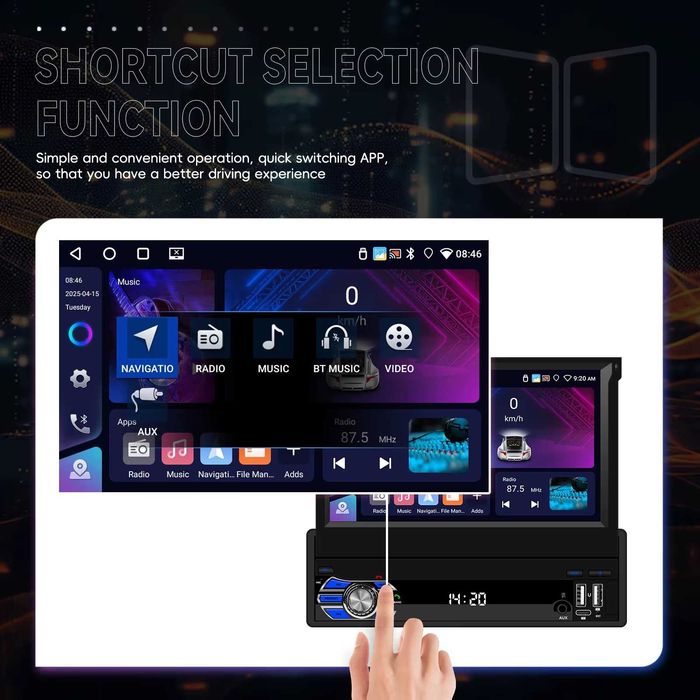 Мултимедия плеър единичен дин навигация за кола автомобил Android 1DIN