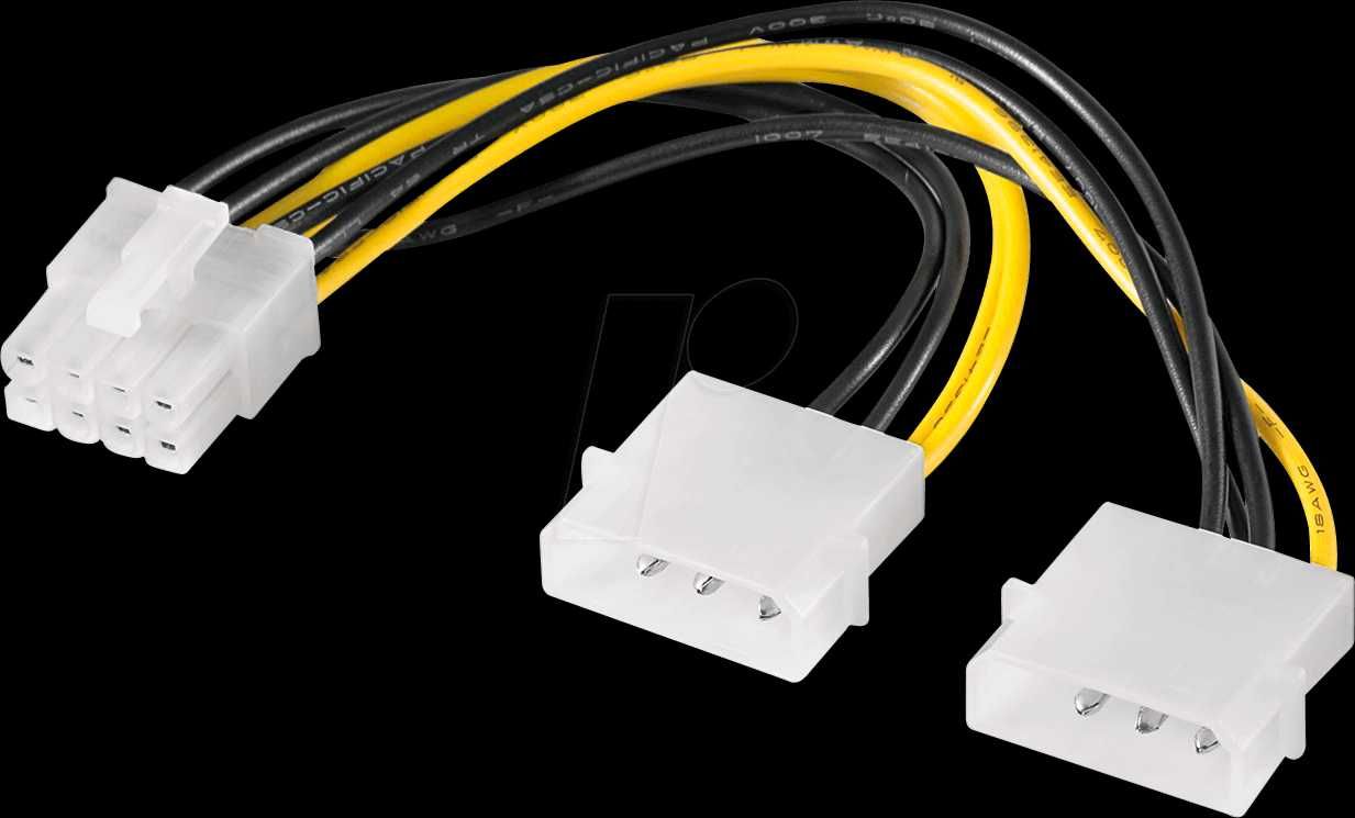 Cablu de Alimentare Intern 2 x MOLEX la PCI-E 8 Pini Cablu Placa Video