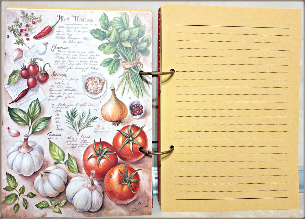 Тефтер за рецепти "Вкусни рецепти" в червено