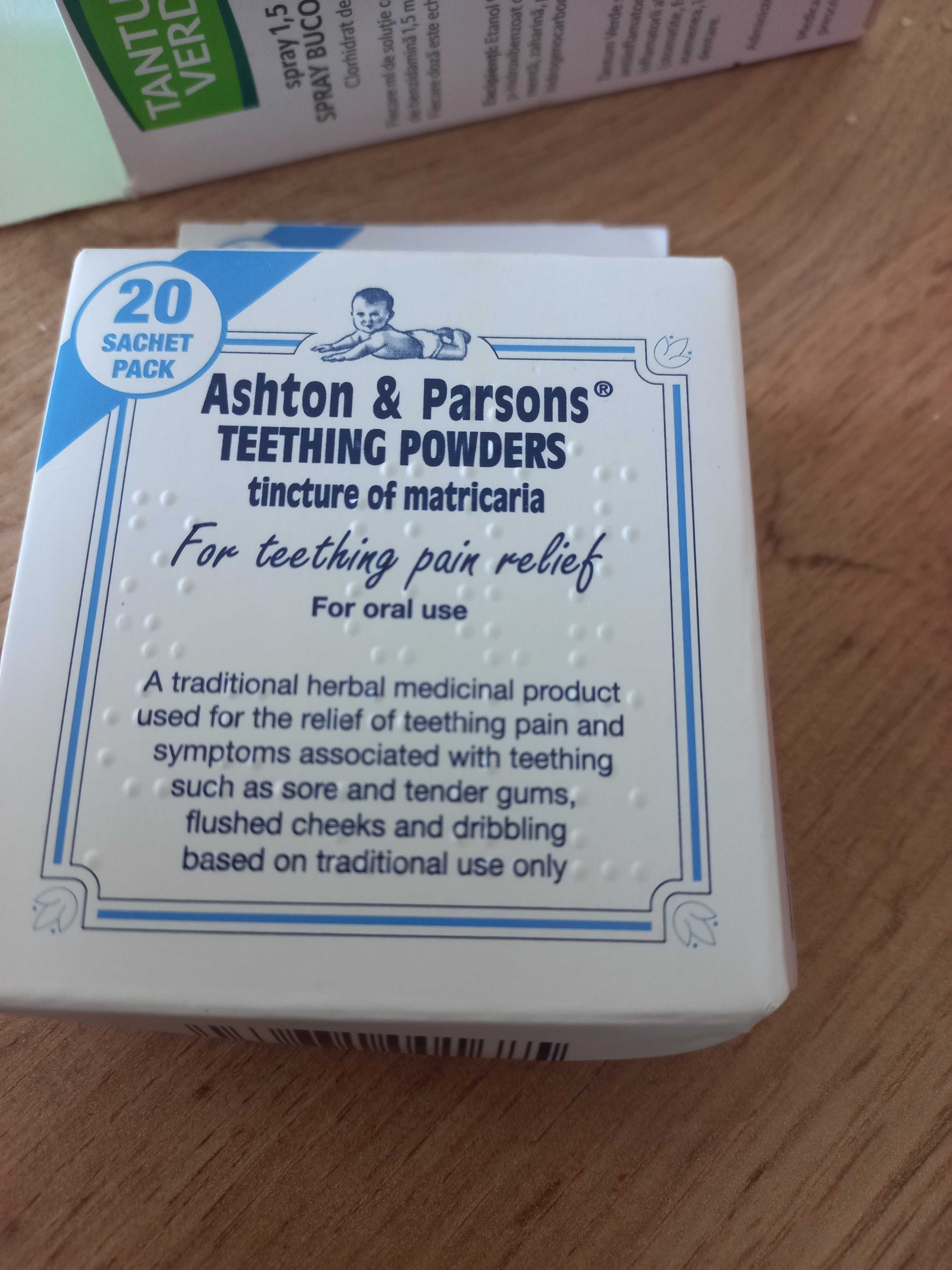 Pudra Ashton Parsons teething powders pentru calmare durere dinti