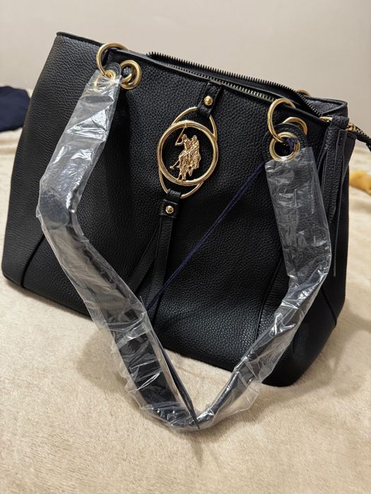 U.S. Polo черна дамска чанта