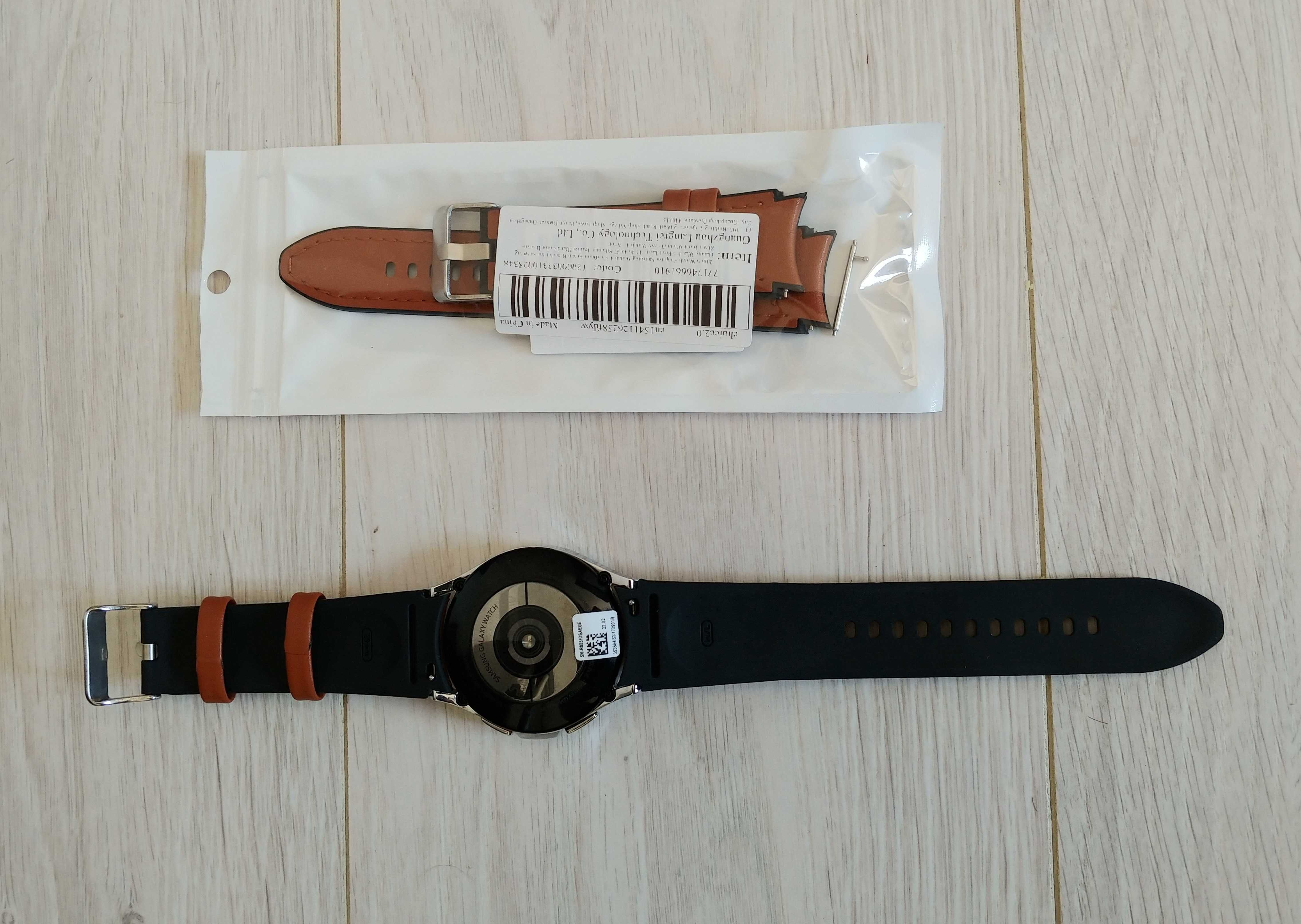 Curea hibrid piele-silicon, 20mm, pentru Samsung Galaxy Watch 4/5/6