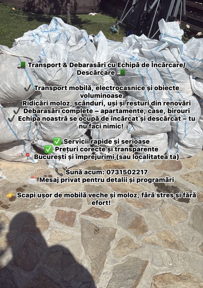 Trasport mobila moloz debarasari