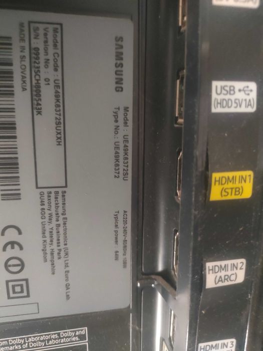 Vand tv samsung UE 49K6372-U display defect