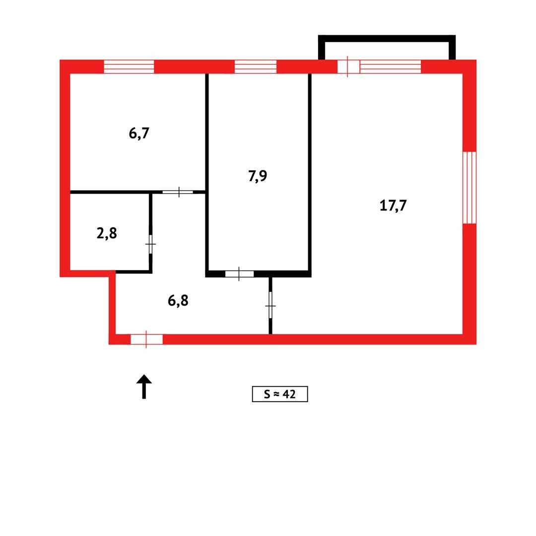 Продам 2 комнатную квартиру на Блюхера на среднем этаже
