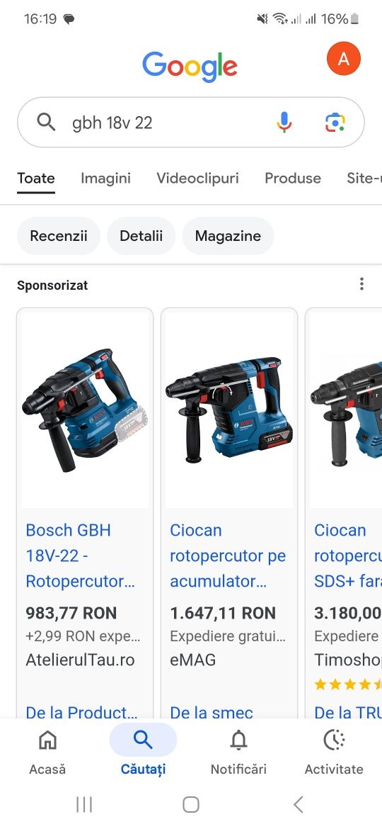 Rotopercutor Bosch GBH 18V-22   nou