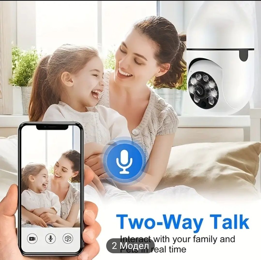 1080P Wi-Fi Интелигентна Камера с Електрическа Крушка - 360°