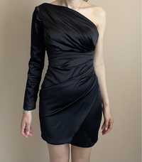 Rochie neagra din satin