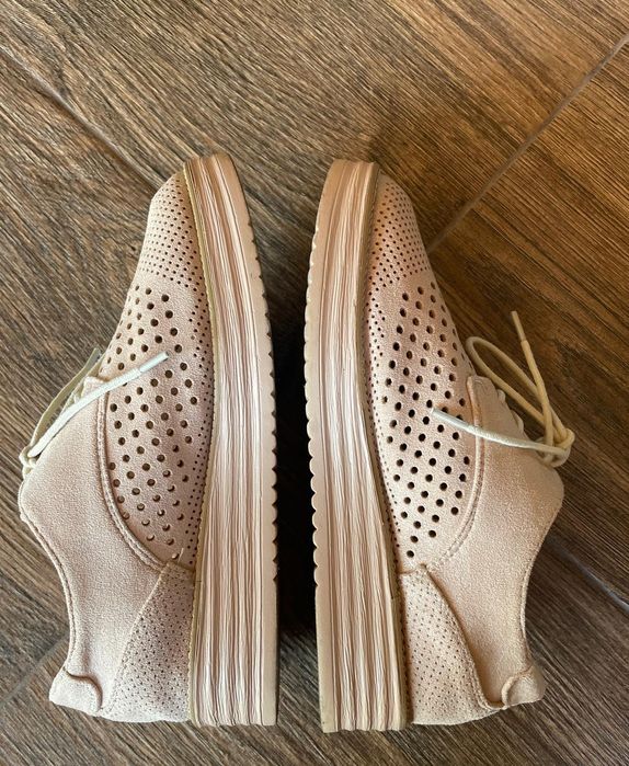 Pantofi damă culoare roz pudrat, mărimea 37