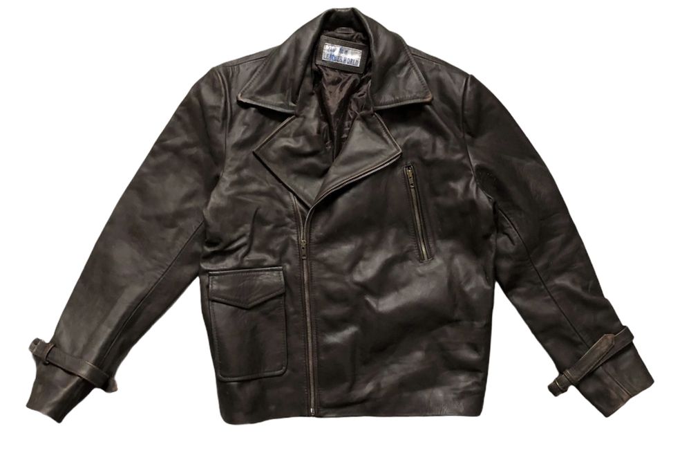 Geaca Piele Naturala LEATHER WORLD Biker Barbati | Marime M (Maro)