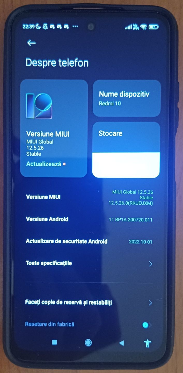 Telefon mobil Redmi 10, 6GB RAM, 128GB, Dual Sim