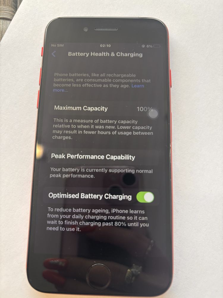 Iphone 8 baterie 100%