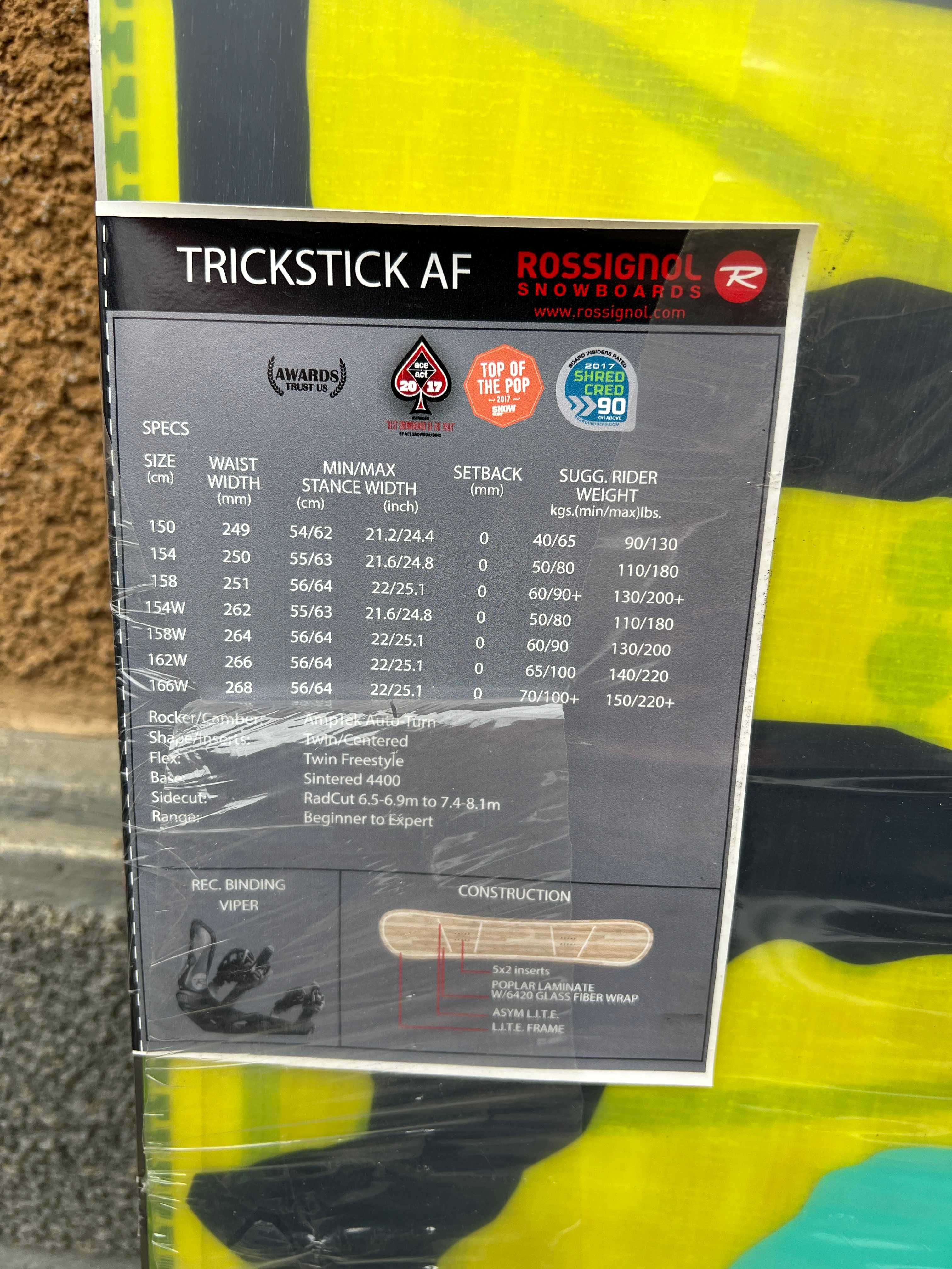 placa noua snowboard rossignol trickstick L158