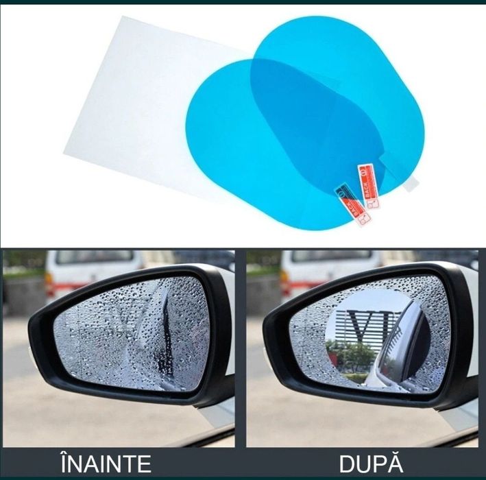 Set 4 folii Oglinzi anti apă anti aburire folii Oglinzi Auto
