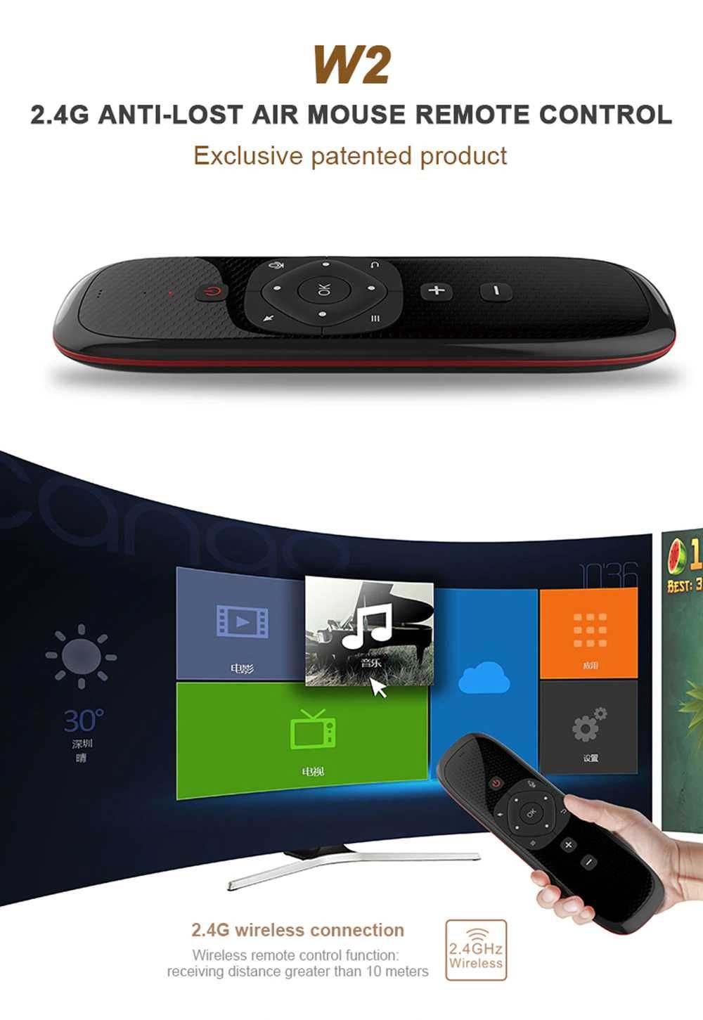 Telecomanda Gyroscope Fly Air Mouse Microphone  Keyboard Android tv