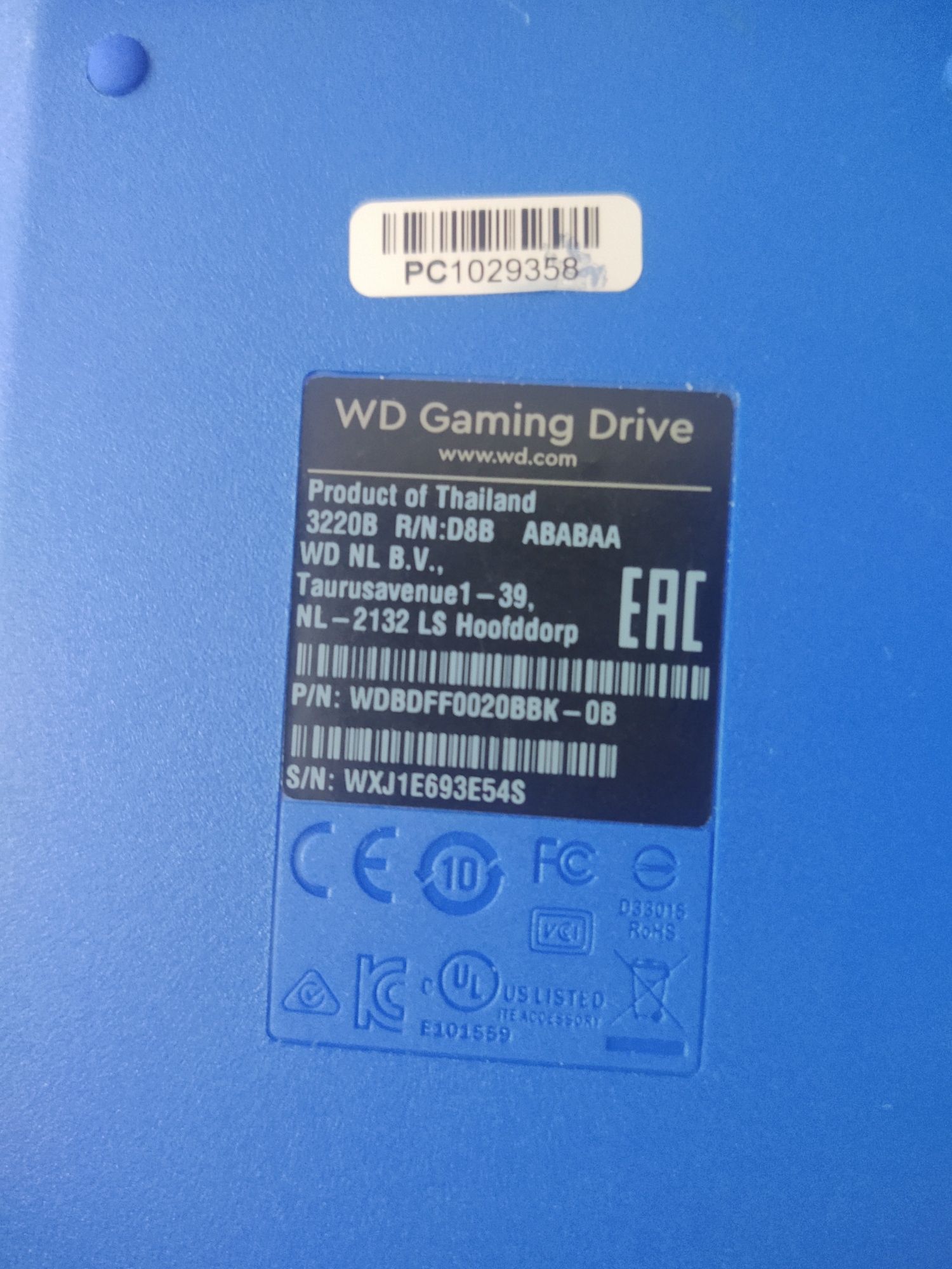 Нерабочий внешний жесткий диск 2TB Western Digital для Playstation 2ТБ