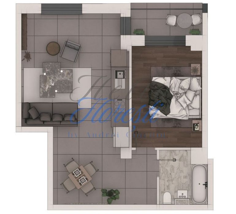 Apartament 2 camere, 55,81mp, ansamblu NZEB, zona Terra