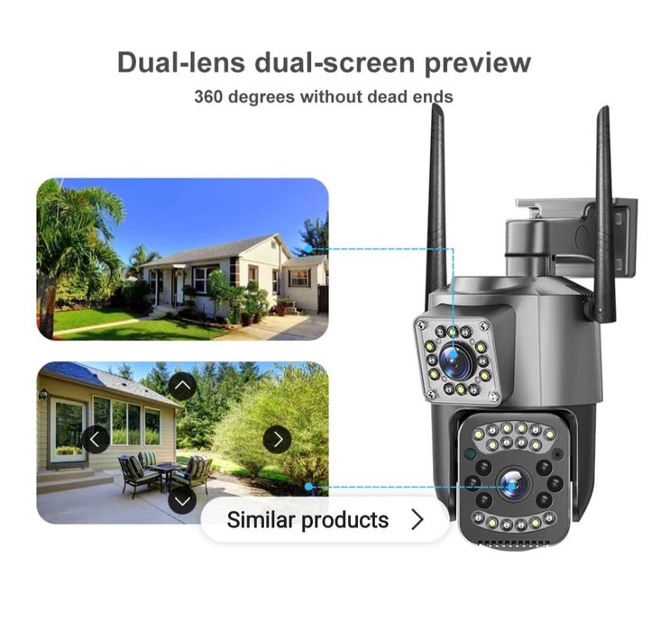 6mp Camera de supraveghere dubla - 2 lentile - WIFI
