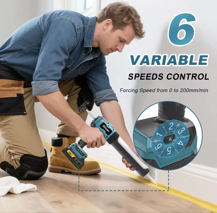 Акумулаторен пистолет за лепило/силикон Gisam с 2 батерии и зарядно!!