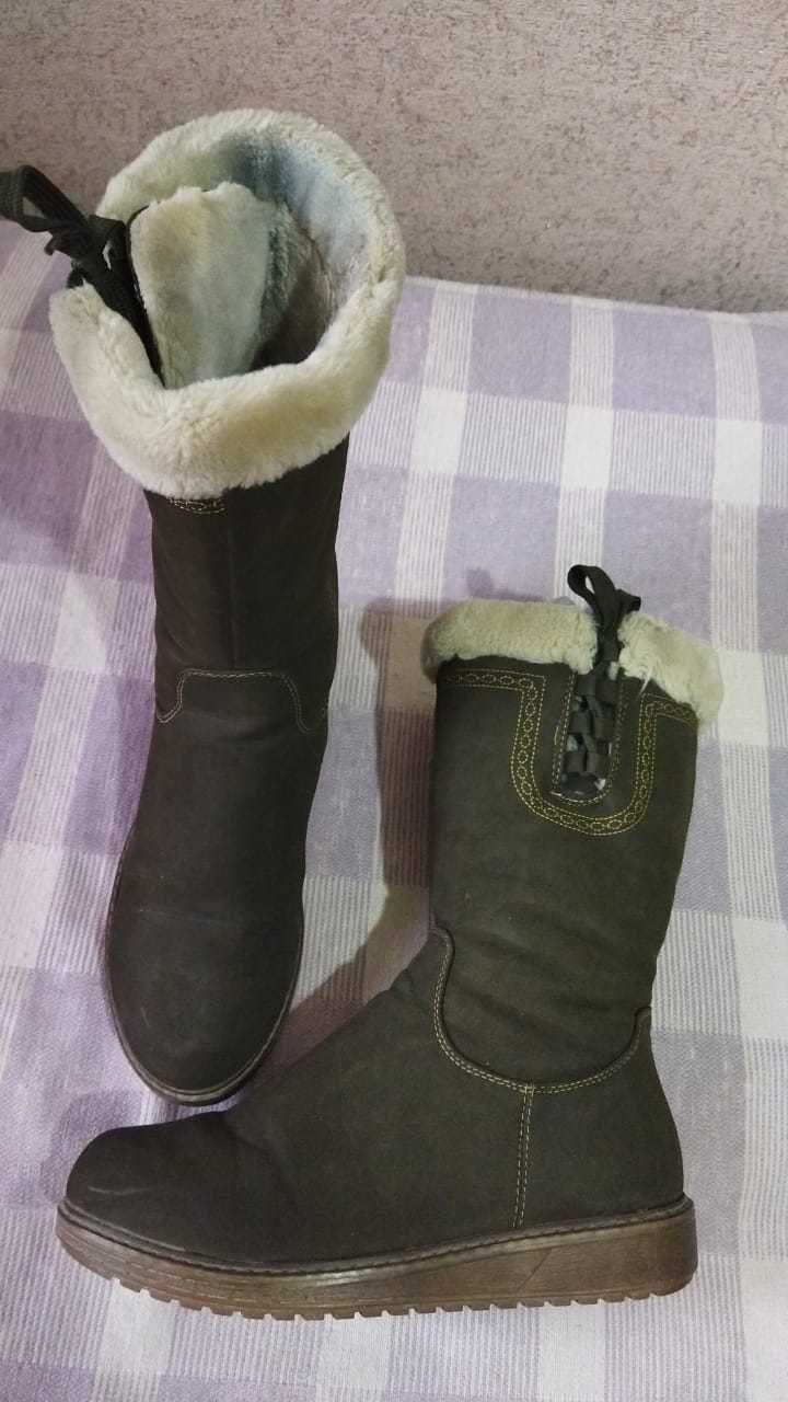 Сапоги женские, кожа, нубук, угги