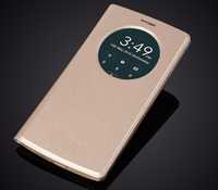 Husa flip case LG G4S-tip carte/ book case-negru/gold/bleumarin