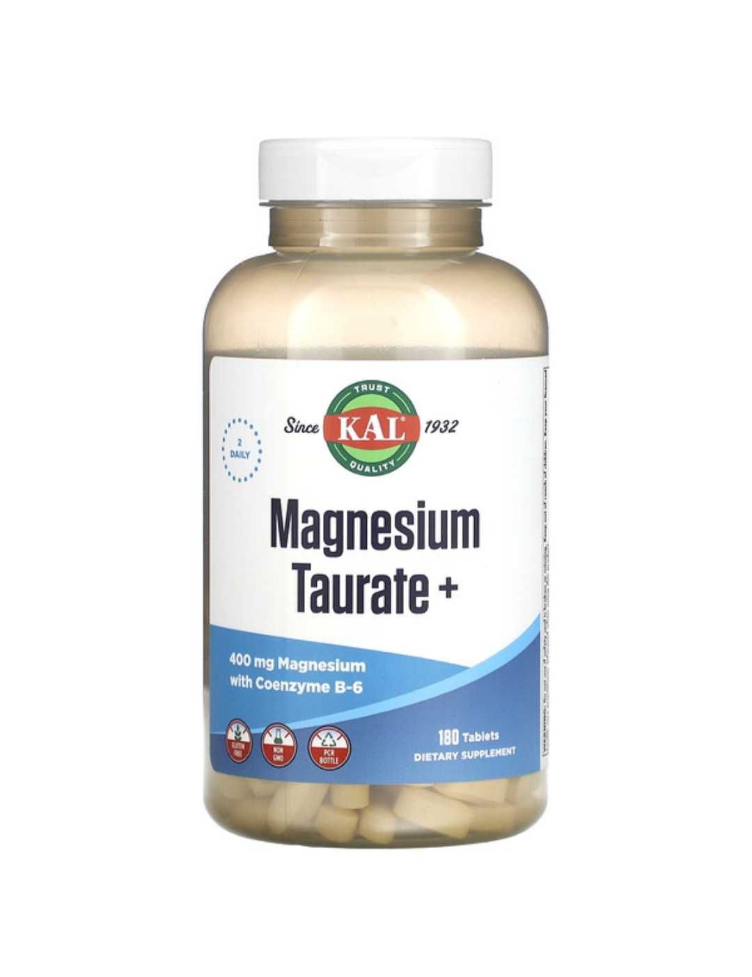 Kal Magnesium taurate. Магний таурат б6. 400 мг. 180 таблеток