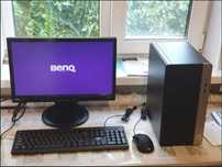 Заводской компьютер HP Pentium Gold +  монитор Benq c колонками