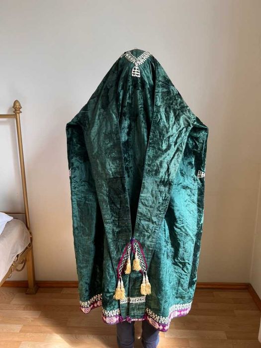 Антикварная шелковая паранджа и чачван из конского волоса