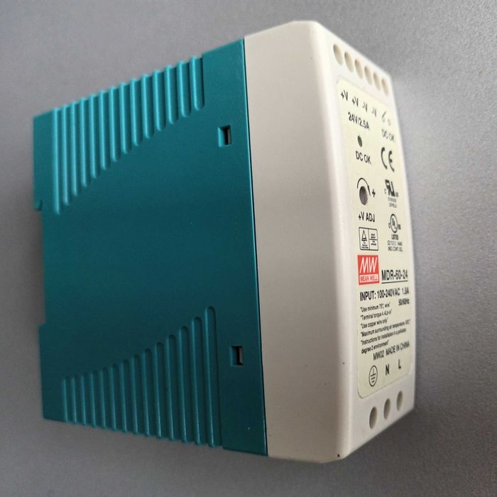 Импулсно захранване за DIN шина MDR-60-24, 24VDC, 2.5A, 60W, MEAN WELL