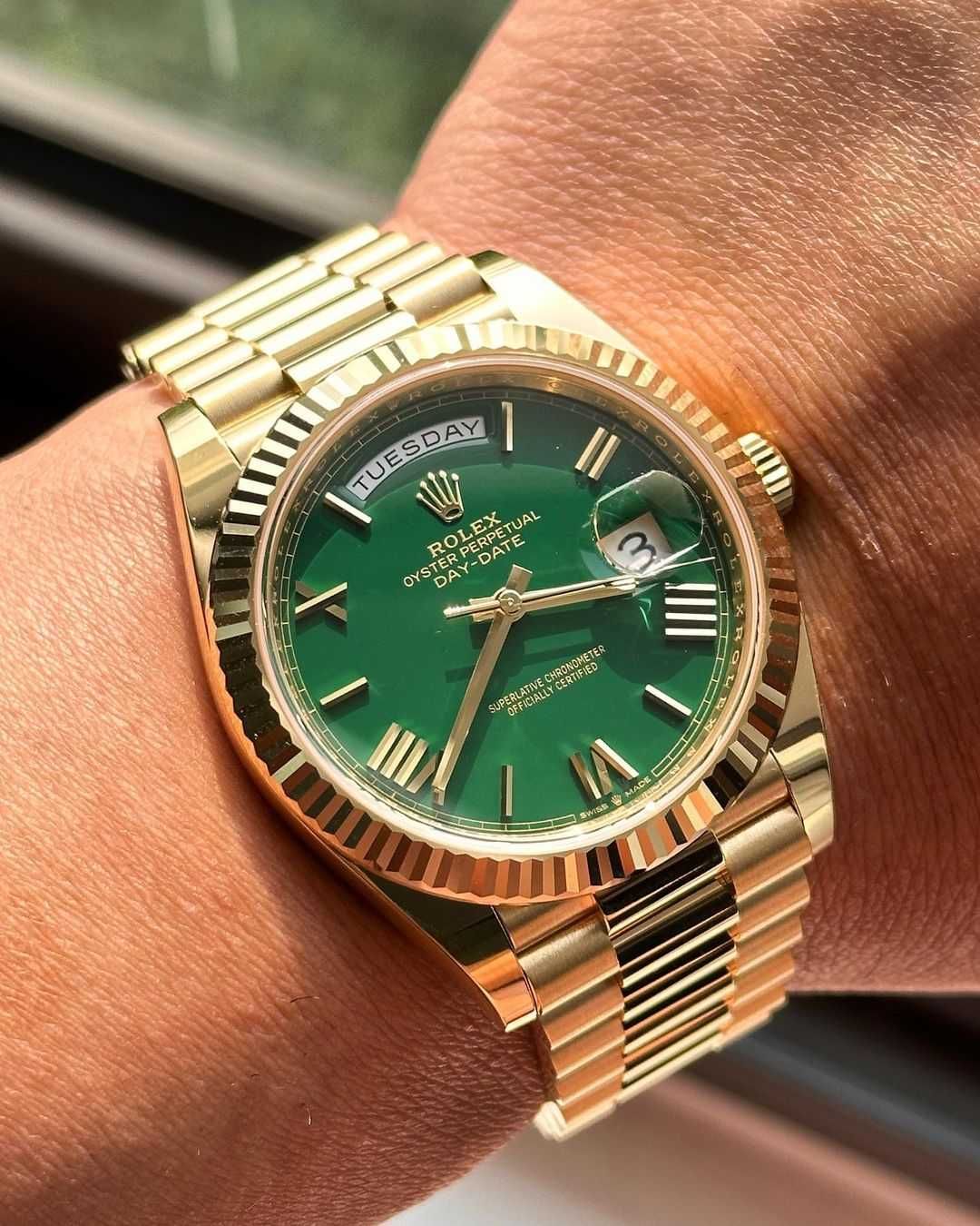 Мъжки  Часовници зелен циферблат 40mm