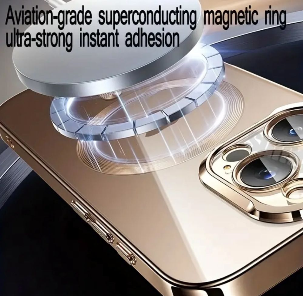 Кейс за iPhone 14 Pro Златен Златист Магнитно зареждане