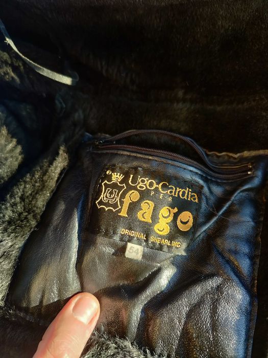 Cojoc barbat piele / blana naturala miel 2 XL - XXL 54 NOU Maro Bej