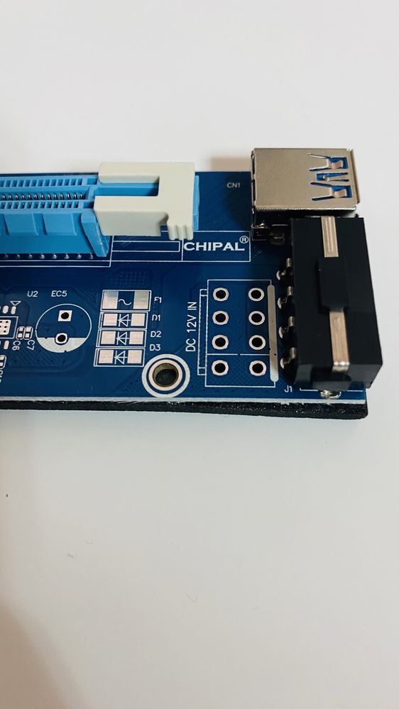 Райзер Chipal ver 006S pci-e 1x to 16x новый молекс + сата  + 6 пин