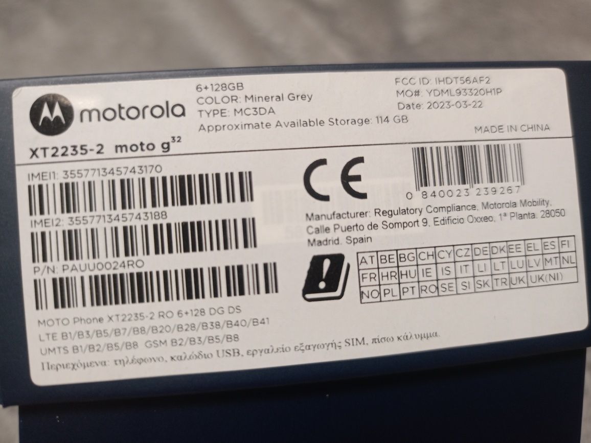 Motorola g32 6+128 GB