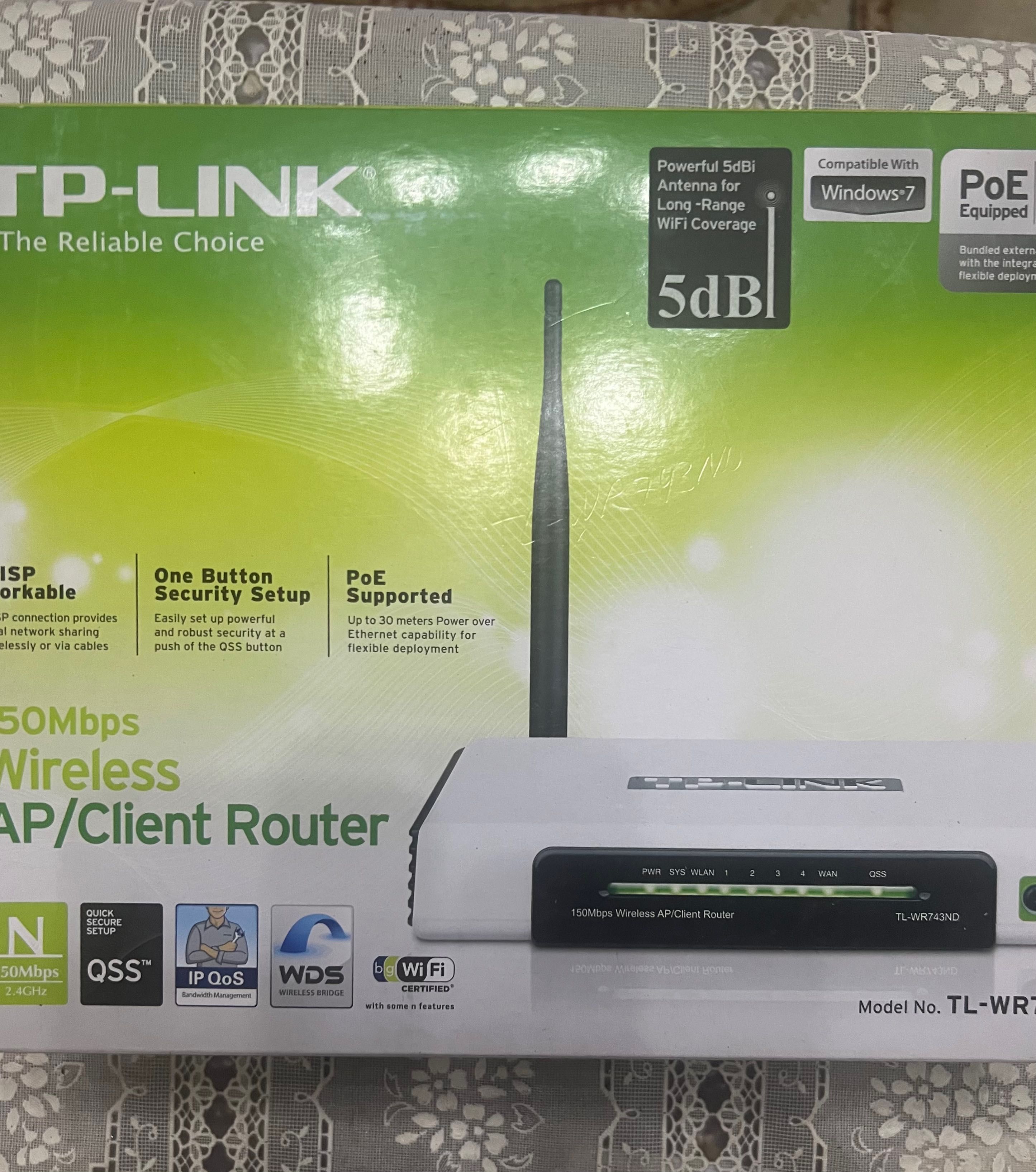 Wi-Fi modem TP-LINK model-TL-WR743ND