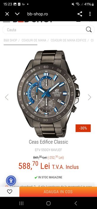 Ceas cronograf Edifoce Casio