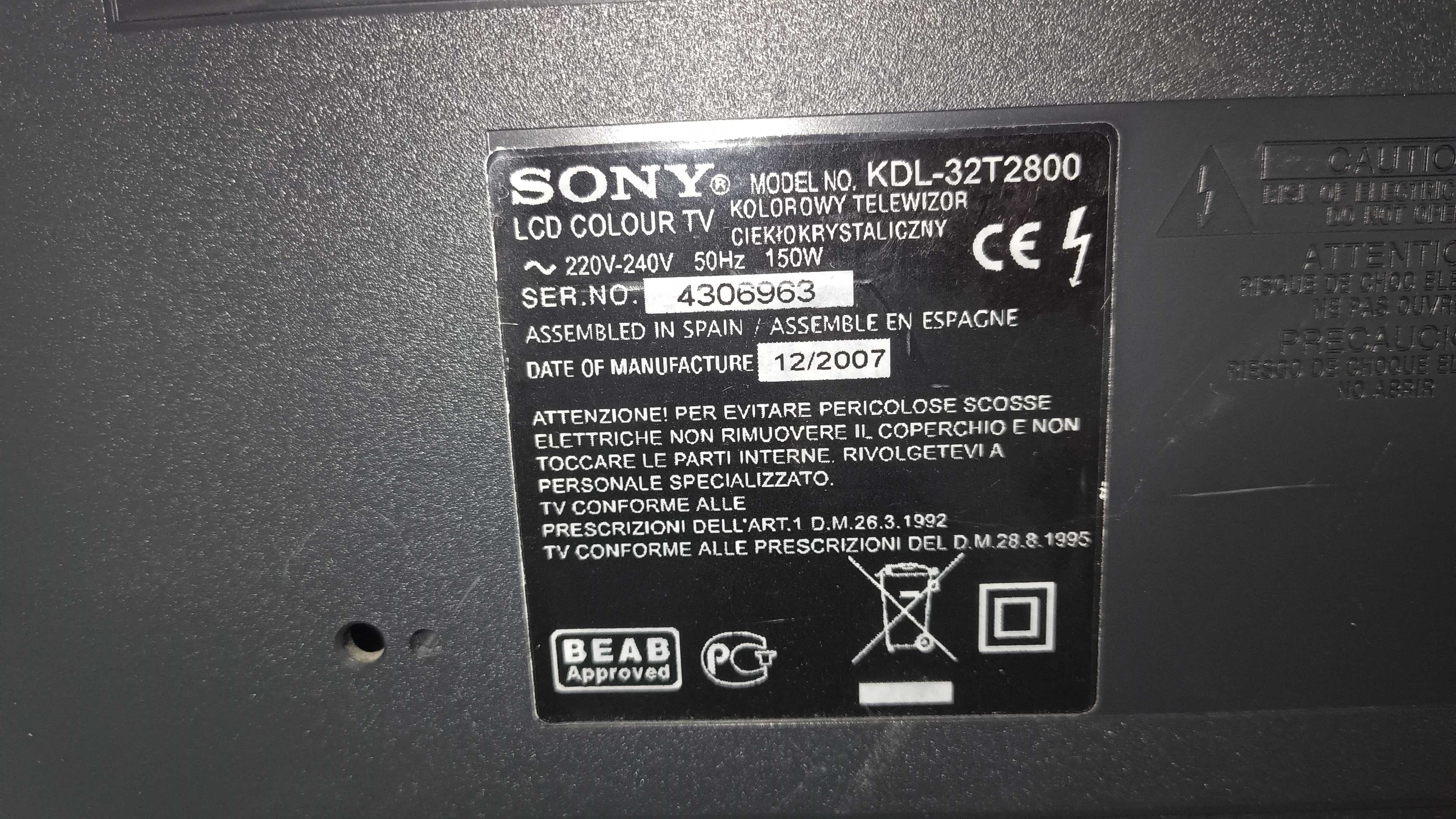 Телевизор Sony BRAVIA KDL-32T2800