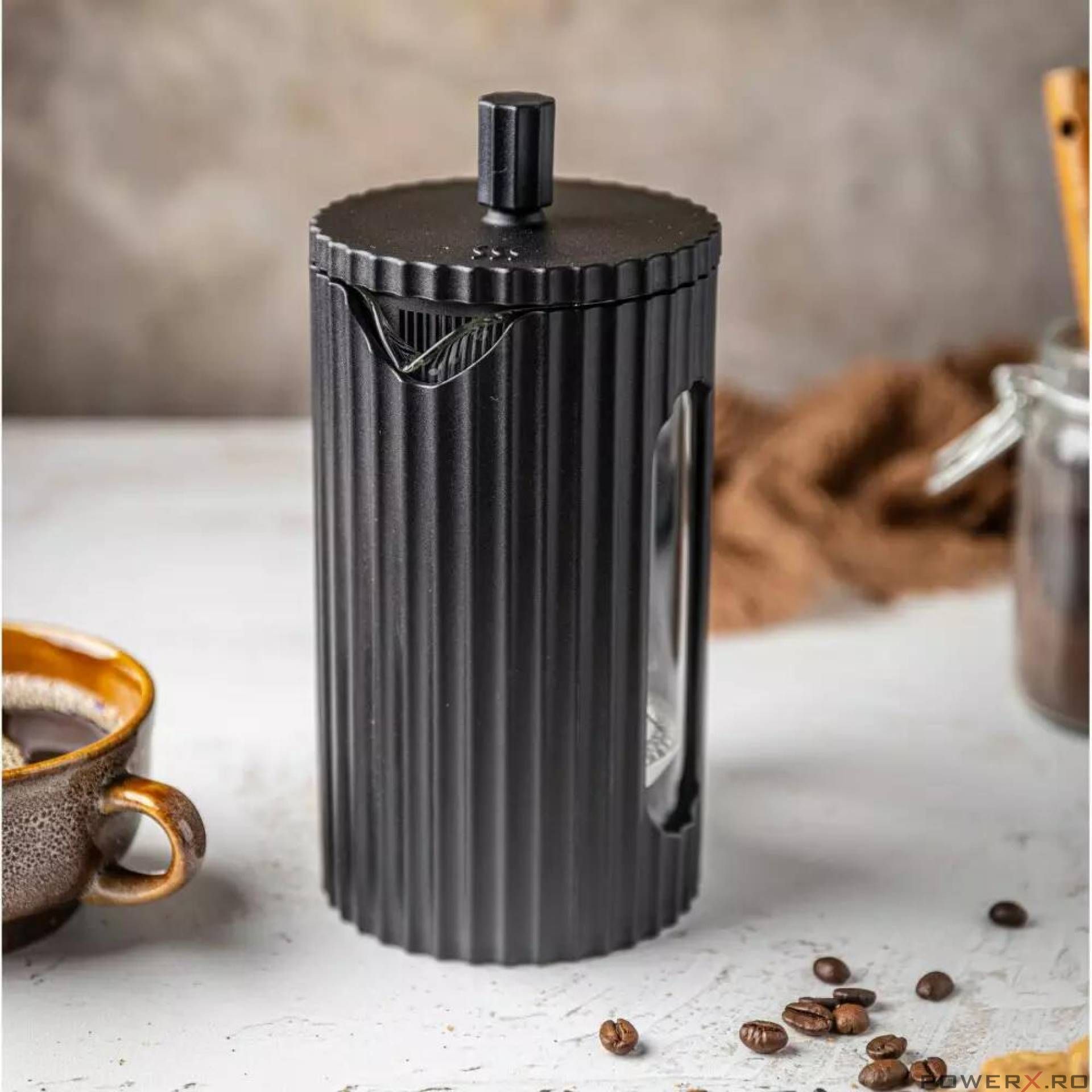 Infuzor pentru cafea si ceai, cu piston, 0,60 l, negru, Klausberg