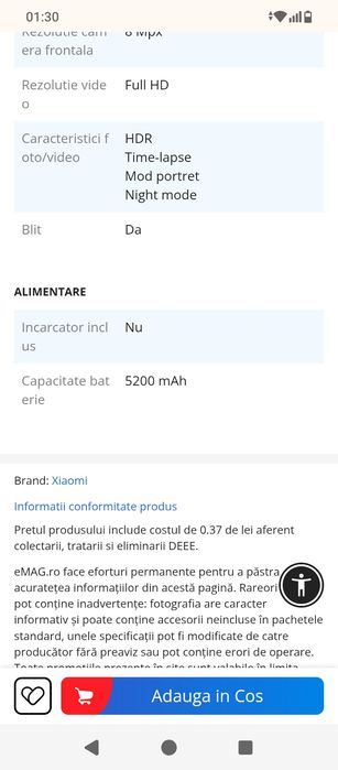 Vând readmi a5 ca nou cutie și factura