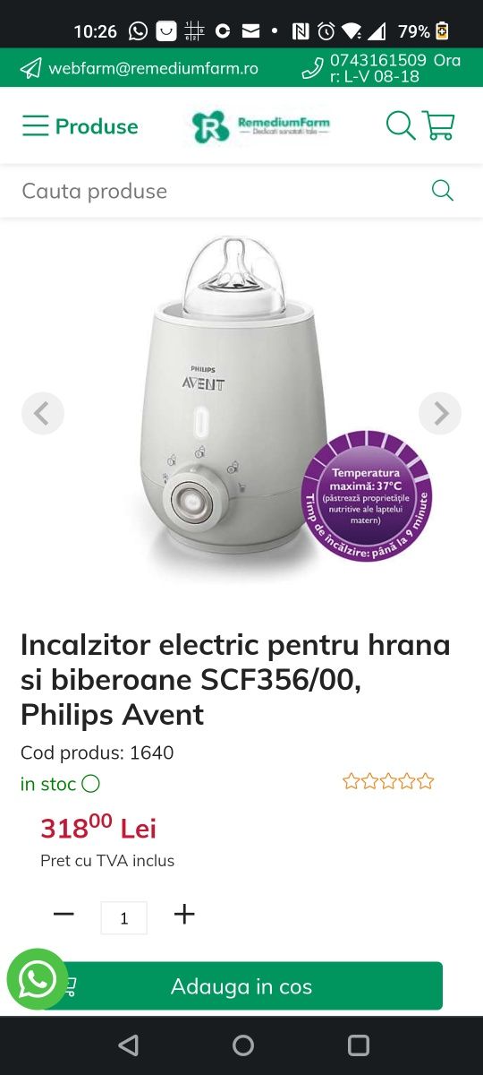Incalzitor electric pentru hrana si biberoane SCF356/00, Philips Avent