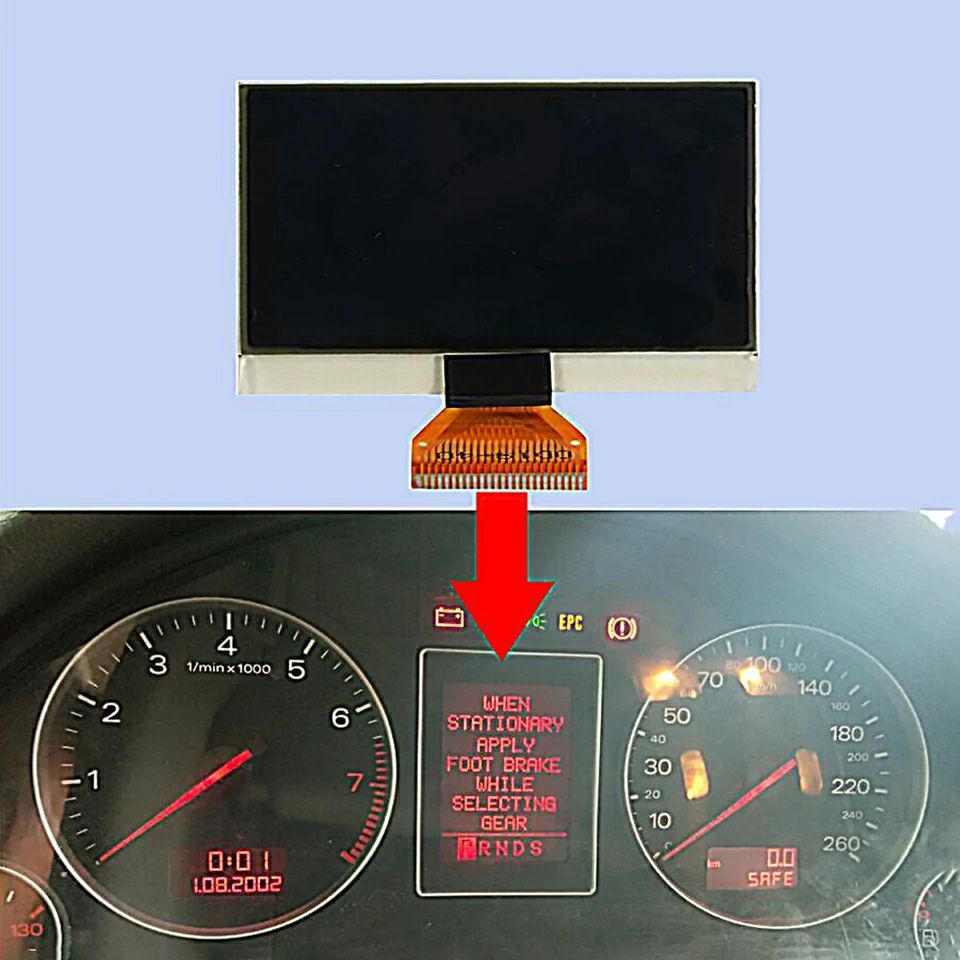 Display LCD maxidot pt. ceasuri de Audi A4 B6/B7 (2002-2008)