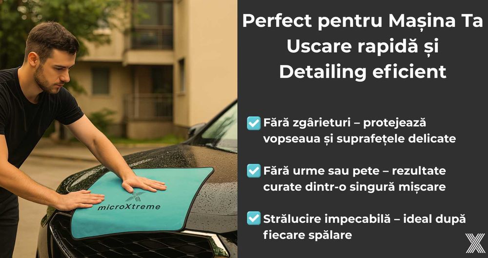 Prosop Uscare Auto XL 90x70 | Microfibră Twisted Loop, Super Absorbant
