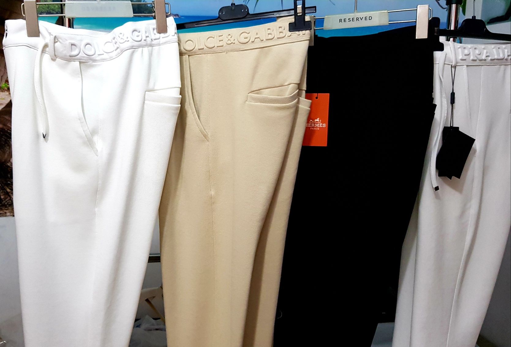 Pantaloni conici bumbac sport/casual Prada (nu DG,H3rmes)