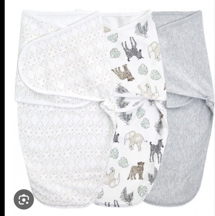 Пелени за повиване 2 комплекта чисто нови от органичен памук