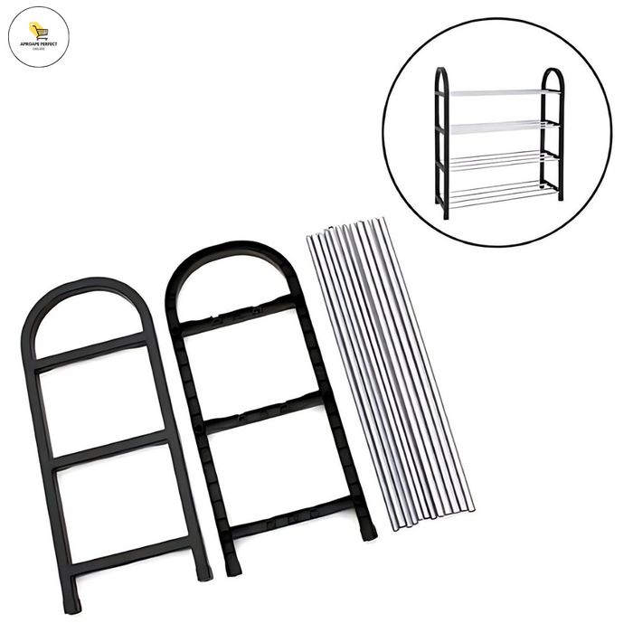 Raft 8 perechi pantofi 50x19x57cm, metal cromat-plastic